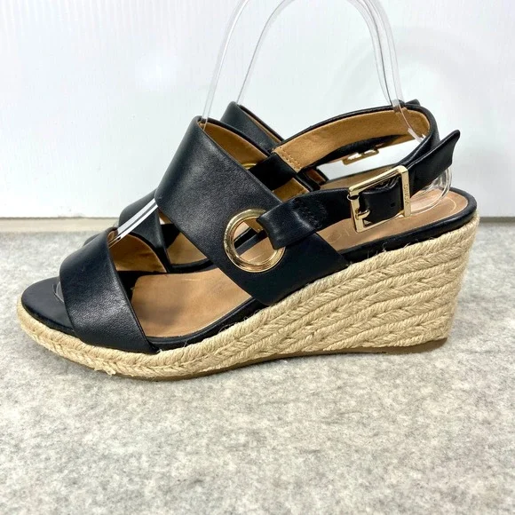 Vionic Black Wedge Sandals - Picture 4 of 8